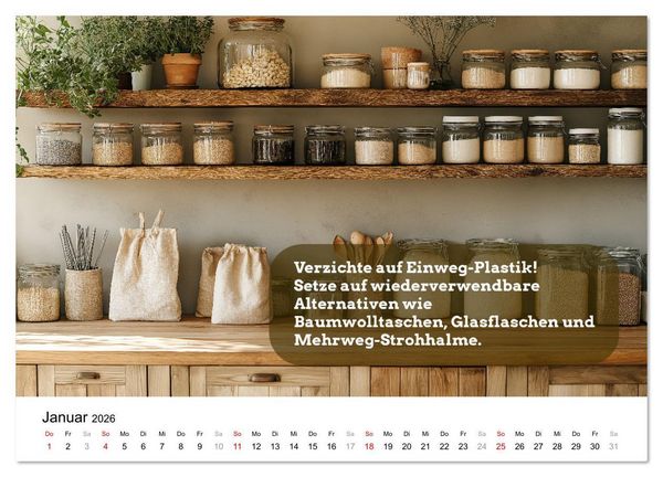Produktbild: Nachhaltige Neujahrsvors&auml;tze - Der umweltfreundliche Jahreskalender (Wandkalender 2026 DIN A2 quer), CALVENDO Monatskalender