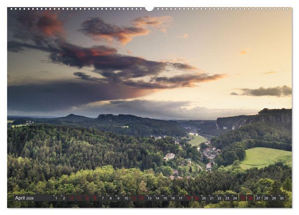 Produktbild: Die S&auml;chsische Schweiz / Faszination Sandsteingebirge (hochwertiger Premium Wandkalender 2026 DIN A2 quer), Kunstdruck in Hochglanz