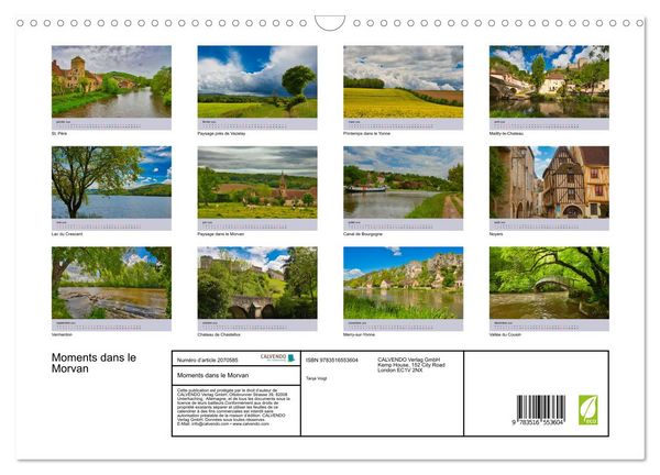 Produktbild: Moments dans le Morvan (Calendrier mural 2026 DIN A3 vertical), CALVENDO calendrier mensuel