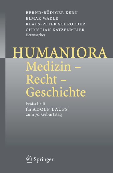 Produktbild: Humaniora: Medizin - Recht - Geschichte