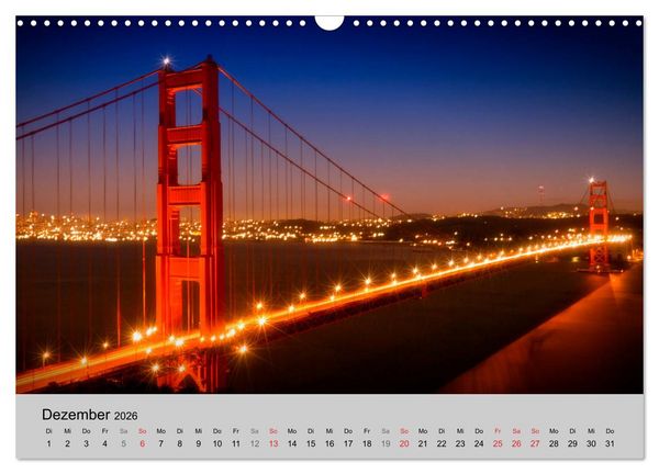 Produktbild: GOLDEN GATE BRIDGE Faszination San Francisco (Wandkalender 2026 DIN A3 quer), CALVENDO Monatskalender