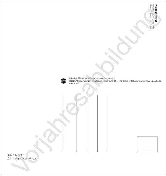 Produktbild: FC Bayern M&uuml;nchen Postkartenkalender 2027