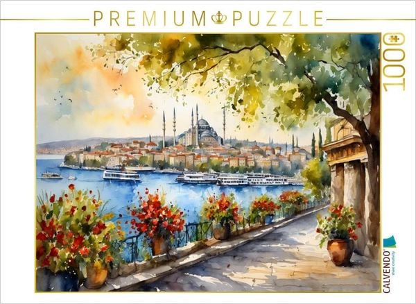 Produktbild: CALVENDO Puzzle Istanbul am Bosporus | 1000 Teile Lege-Gr&ouml;&szlig;e 64x48cm Foto-Puzzle f&uuml;r gl&uuml;ckliche Stunden