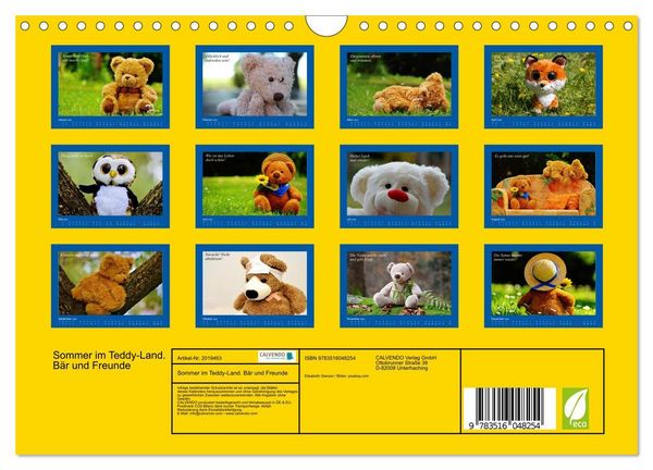 Produktbild: Sommer im Teddy-Land. B&auml;r und Freunde (Wandkalender 2026 DIN A4 quer), CALVENDO Monatskalender