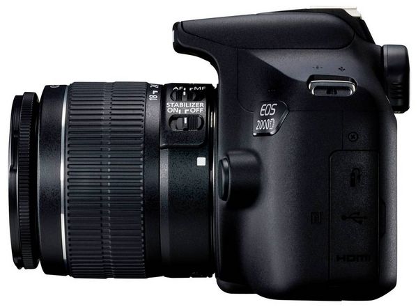 Produktbild: Canon EOS 2000D Kit 18-55 mm DC III Digitale Spiegelreflexkamera EF-S 18-55 mm IS III 24.1 Megapixel Schwarz Optischer Sucher, mit eingebautem Blitz,
