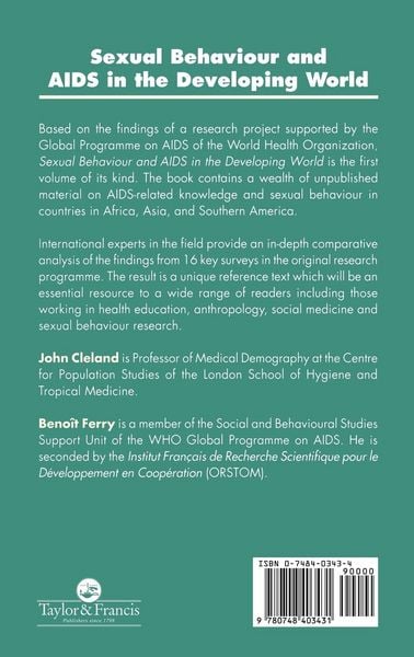 Produktbild: Sexual Behaviour and AIDS in the Developing World