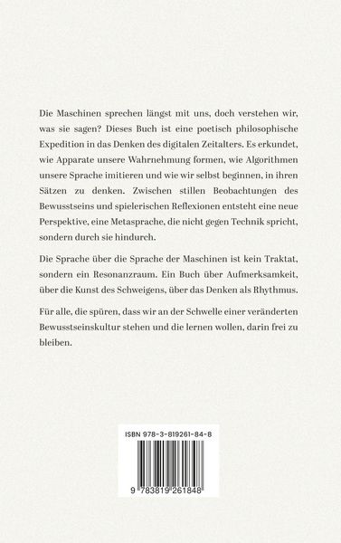 Produktbild: Die Sprache &uuml;ber die Sprache der Maschinen