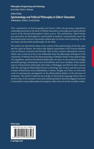 Produktbild: Epistemology and Political Philosophy in Gilbert Simondon