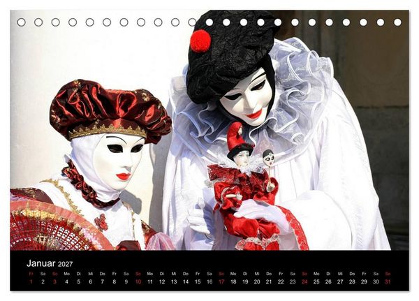 Produktbild: Venedig Maskenball (Tischkalender 2027 DIN A5 quer), CALVENDO Monatskalender