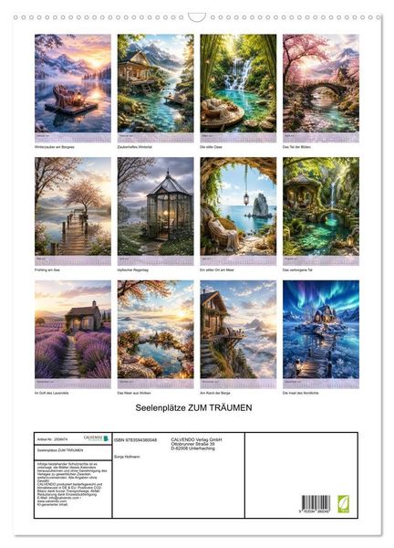 Produktbild: Seelenpl&auml;tze ZUM TR&Auml;UMEN (Wandkalender 2027 DIN A2 hoch), CALVENDO Monatskalender