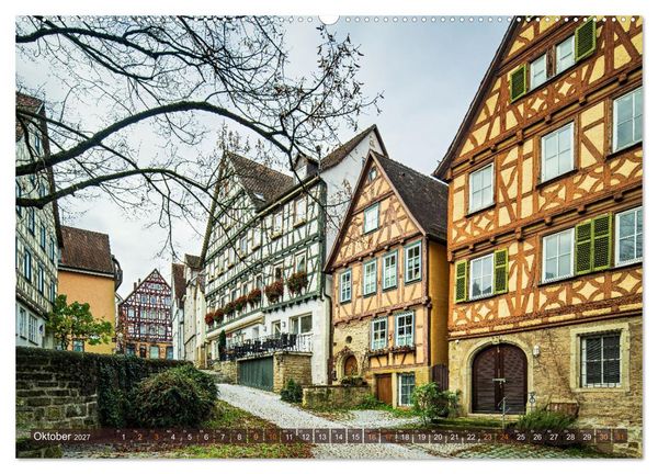 Produktbild: Idyllisches Fachwerk rund um Stuttgart (hochwertiger Premium Wandkalender 2027 DIN A2 quer), Kunstdruck in Hochglanz
