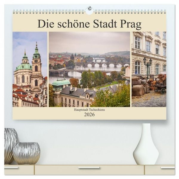 Die schöne Stadt Prag (hochwertiger Premium Wandkalender 2026 DIN A2 quer), Kunstdruck in Hochglanz