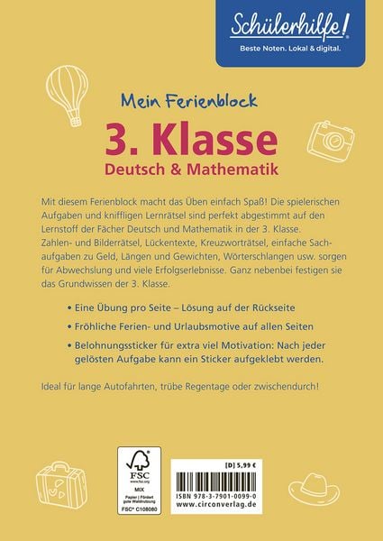 Produktbild: Mein Ferienblock - 3. Klasse