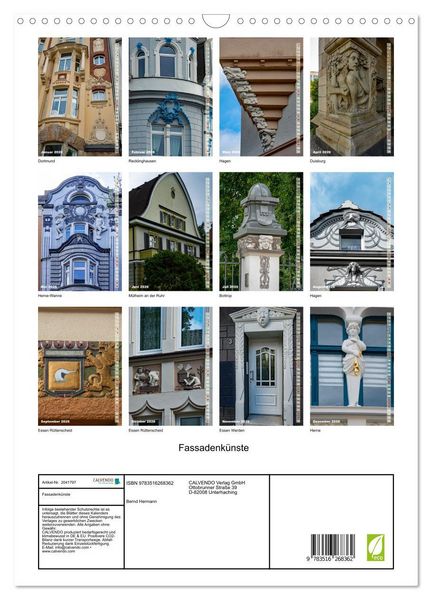 Produktbild: Fassadenk&uuml;nste (Wandkalender 2026 DIN A3 hoch), CALVENDO Monatskalender