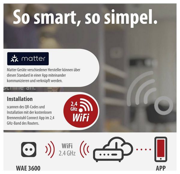 Produktbild: Brennenstuhl 1294880 Wi-Fi Smarte WLAN-Steckdose Innenbereich, Steckdose 3680W