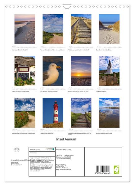 Produktbild: Insel Amrum (Wandkalender 2026 DIN A3 hoch), CALVENDO Monatskalender