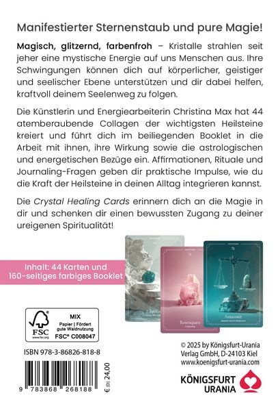 Crystal Healing Cards - 44 Karten mit Botschaften und Anleitung (Heilsteine, Edelsteine, Kristalle - Bedeutung und Anwendung)