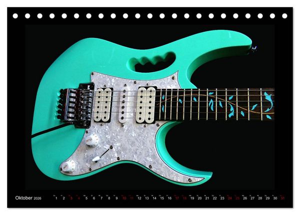 Produktbild: Rockgitarren im Blitzlicht (Tischkalender 2026 DIN A5 quer), CALVENDO Monatskalender
