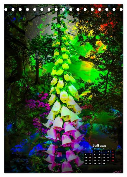 Produktbild: Bl&uuml;hende Fantasie - Digitalkunst (Tischkalender 2026 DIN A5 hoch), CALVENDO Monatskalender