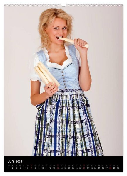 Produktbild: Bayerischer Dirndlkalender (Wandkalender 2026 DIN A2 hoch), CALVENDO Monatskalender