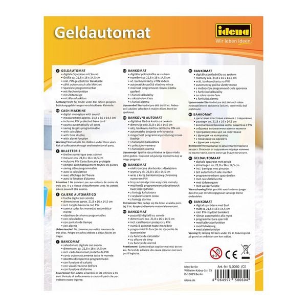 Produktbild: Idena Spardose Geldautomat mit Sound blau