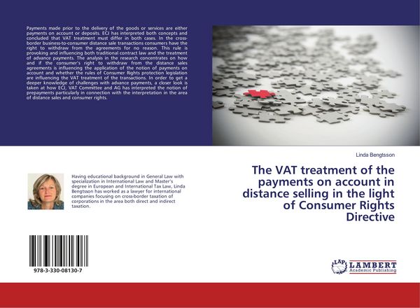 Produktbild: The VAT treatment of the payments on account in distance selling in the light of Consumer Rights Directive