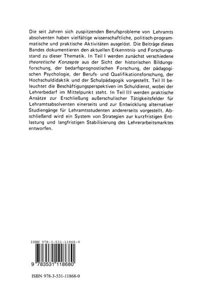 Produktbild: Lehrerarbeitslosigkeit und Lehrerausbildung