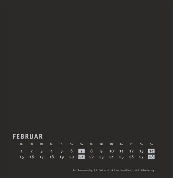 Produktbild: Premium-Bastelkalender schwarz gro&szlig; 2027