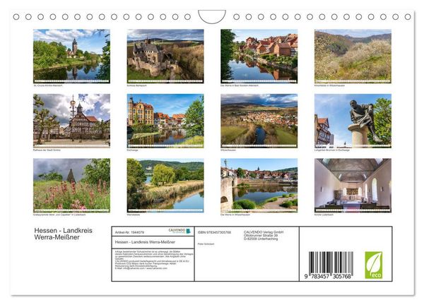 Produktbild: Hessen - Landkreis Werra-Mei&szlig;ner (Wandkalender 2026 DIN A4 quer), CALVENDO Monatskalender