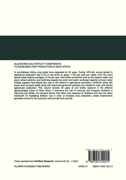 Produktbild: Alleviating Soil Fertility Constraints to Increased Crop Production in West Africa
