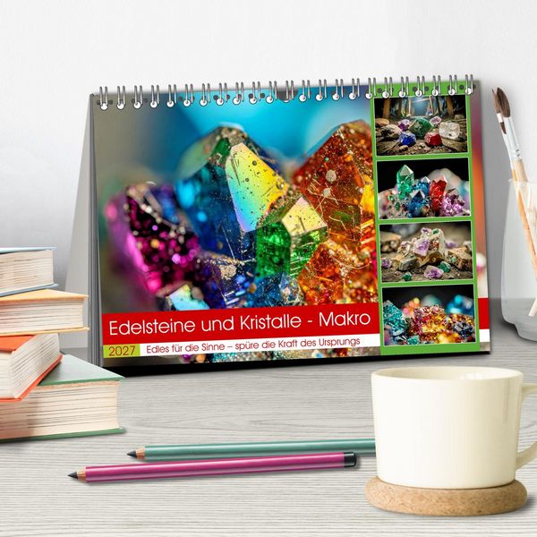 Produktbild: Edelsteine und Kristalle - Makro (Tischkalender 2027 DIN A5 quer), CALVENDO Monatskalender