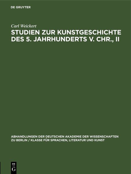 Produktbild: Studien zur Kunstgeschichte des 5. Jahrhunderts v. Chr., II