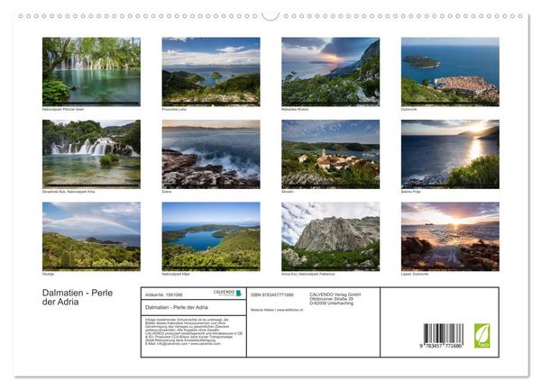 Produktbild: Dalmatien - Perle der Adria (hochwertiger Premium Wandkalender 2026 DIN A2 quer), Kunstdruck in Hochglanz