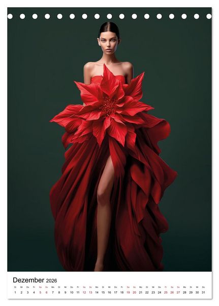 Produktbild: Floral Couture (Tischkalender 2026 DIN A5 hoch), CALVENDO Monatskalender