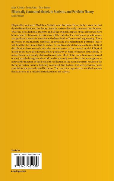 Produktbild: Elliptically Contoured Models in Statistics and Portfolio Theory