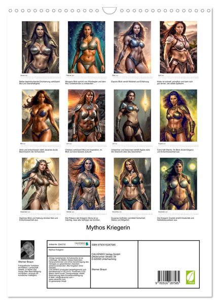 Produktbild: Mythos Kriegerin (Wandkalender 2026 DIN A3 hoch), CALVENDO Monatskalender