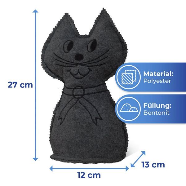 Produktbild: Raumentfeuchter Mod. Katze, 2er Set, schwerer T&uuml;rstopper