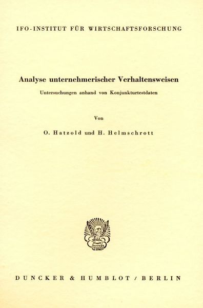 Produktbild: Analyse unternehmerischer Verhaltensweisen.