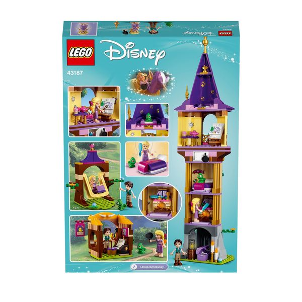 LEGO Disney Princess 43187 Rapunzels Turm, kreatives Set mit Mini-Puppen