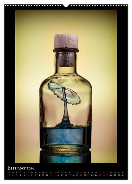 Produktbild: Au&szlig;ergew&ouml;hnliche Kunst - Wasser Tropfenfotografie (Wandkalender 2026 DIN A2 hoch), CALVENDO Monatskalender