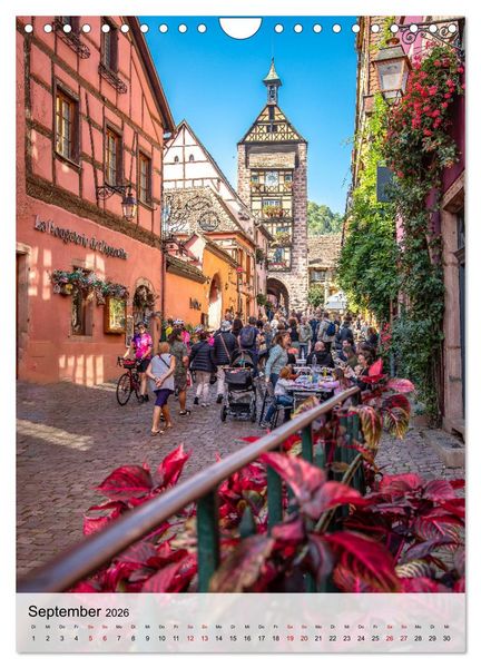 Produktbild: Elsass Alsace Riquewihr, das idyllische Weindorf (Wandkalender 2026 DIN A4 hoch), CALVENDO Monatskalender