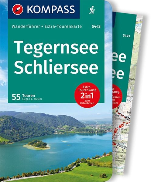 Produktbild: KOMPASS Wanderf&uuml;hrer Tegernsee, Schliersee, 55 Touren mit Extra-Tourenkarte