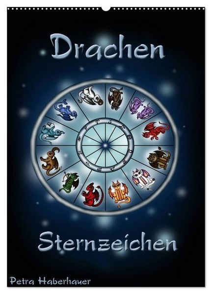 Drachen-Sternzeichen (Wandkalender 2026 DIN A2 hoch), CALVENDO Monatskalender