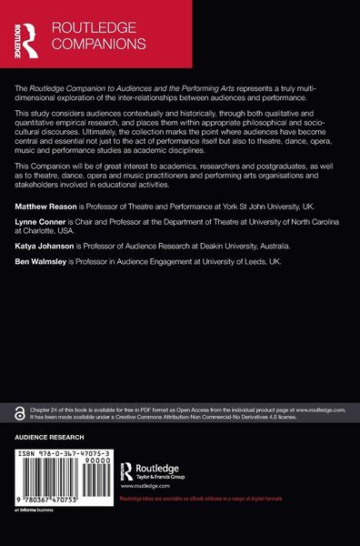 Produktbild: Routledge Companion to Audiences and the Performing Arts