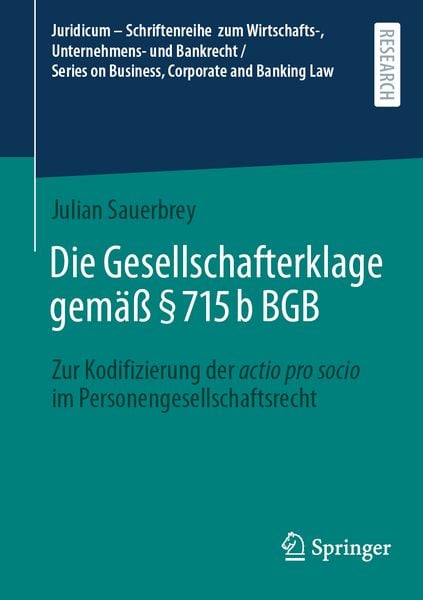 Produktbild: Die Gesellschafterklage gem&auml;&szlig; &sect; 715b BGB