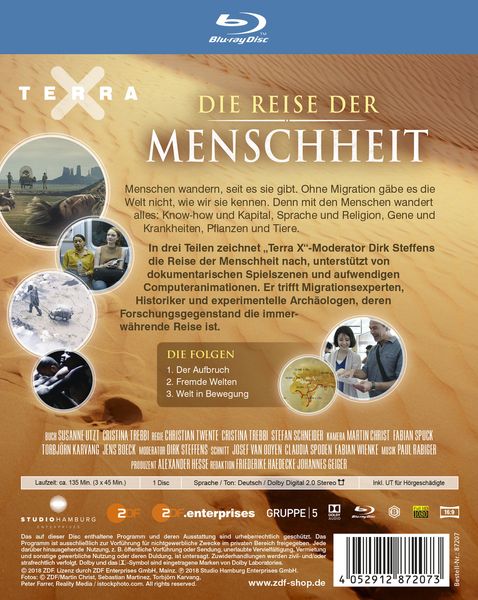 Produktbild: Terra X: Die Reise der Menschheit (Dreiteilige Dokumentation mit Dirk Steffens)