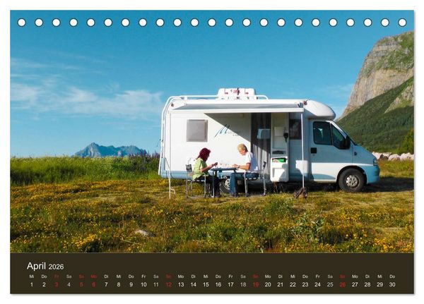 Produktbild: Wohnmobil-Reisen (Tischkalender 2026 DIN A5 quer), CALVENDO Monatskalender