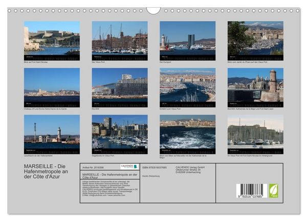 Produktbild: MARSEILLE - Die Hafenmetropole an der C&ocirc;te d'Azur (Wandkalender 2026 DIN A3 quer), CALVENDO Monatskalender