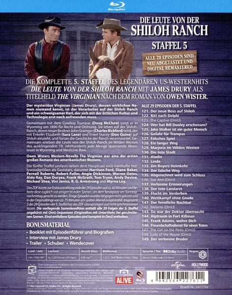 Produktbild: Die Leute von der Shiloh Ranch - Staffel 5 (HD-Remastered) (Fernsehjuwelen) [6 BRs]