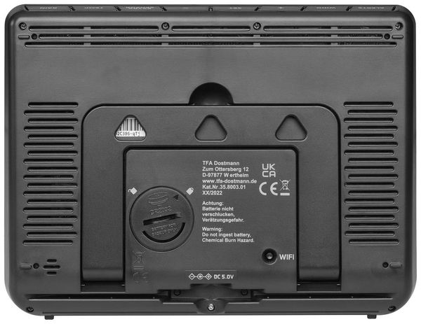 TFA Dostmann WLAN View Pro 35.8003.01 WLAN-Wetterstation Vorhersage für mit WiFi 7 Tage Anzahl Sensoren max. 4